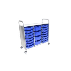 Callero Plus Trolley, 16 Shallow, 4 Deep Royal Blue Trays