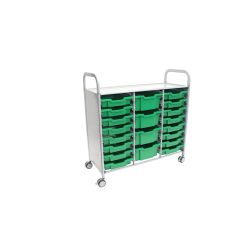 Callero Plus Trolley, 16 Shallow, 4 Deep Grass Green Trays