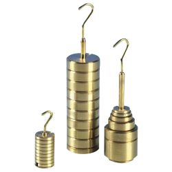 Brass Slotted Masses set of 9 x 50 g masses + 50 g hanger