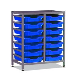 Low Frame, 2 Column, 14 Royal Blue Trays