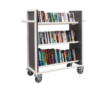 Cantilibra™ 3 Sloping Shelf Standard Book Trolley