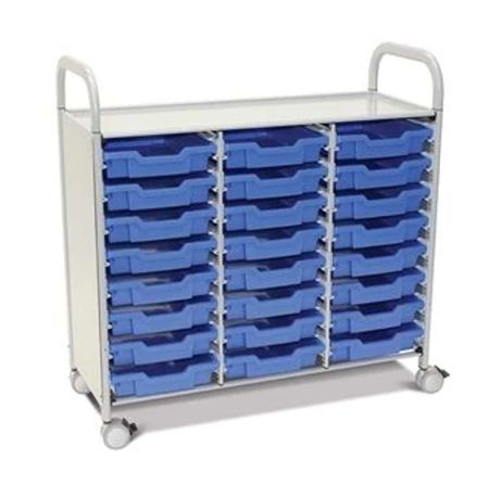 Callero Plus Trolley, 24 Shallow Royal Blue Trays