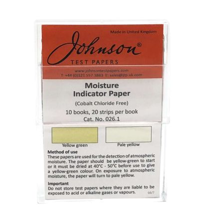 Johnson Indicator Papers, Humidity (CoCl_ Free), Pack 200