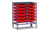 Trolley, 2 Column, 12 Flame Red Trays