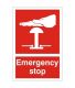 Emergency Stop Sign 250 x 100mm