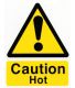 Danger Hot Safety Sign 210 x 148mm