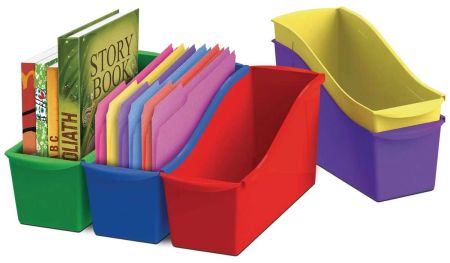 Storex Interlocking Book Bins Pack 5 ( multi coloured )